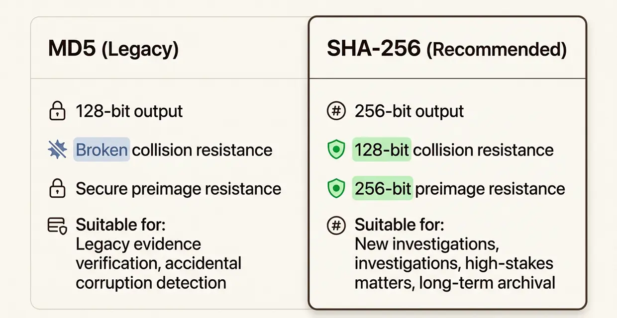 MD5 vs SHA-256