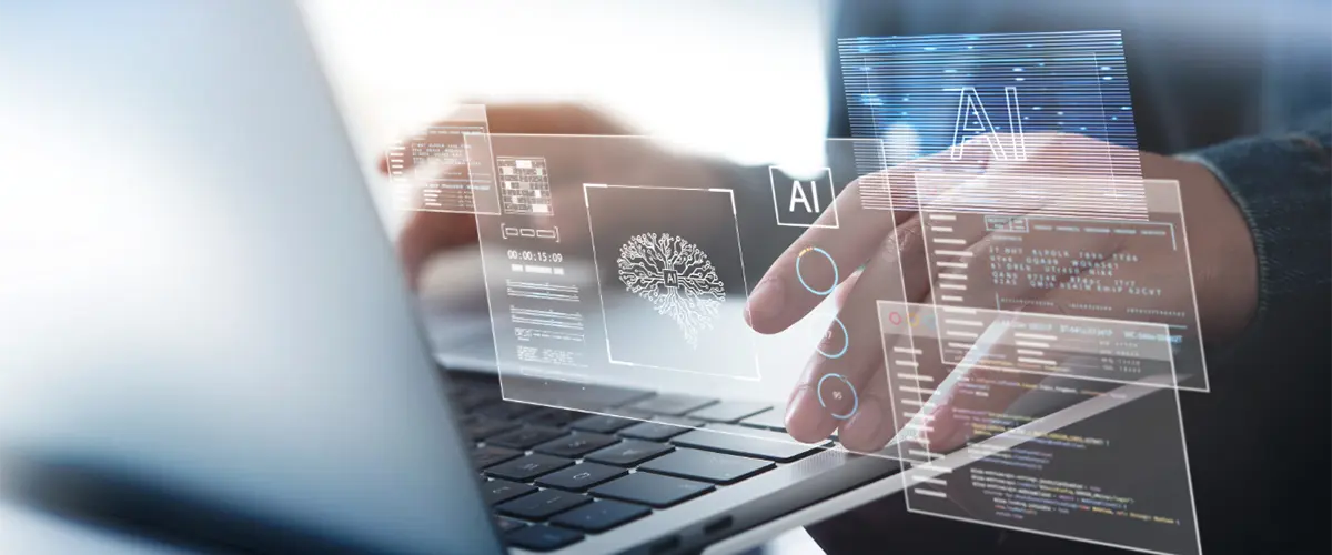 Digital forensic expert analyzing laptop data