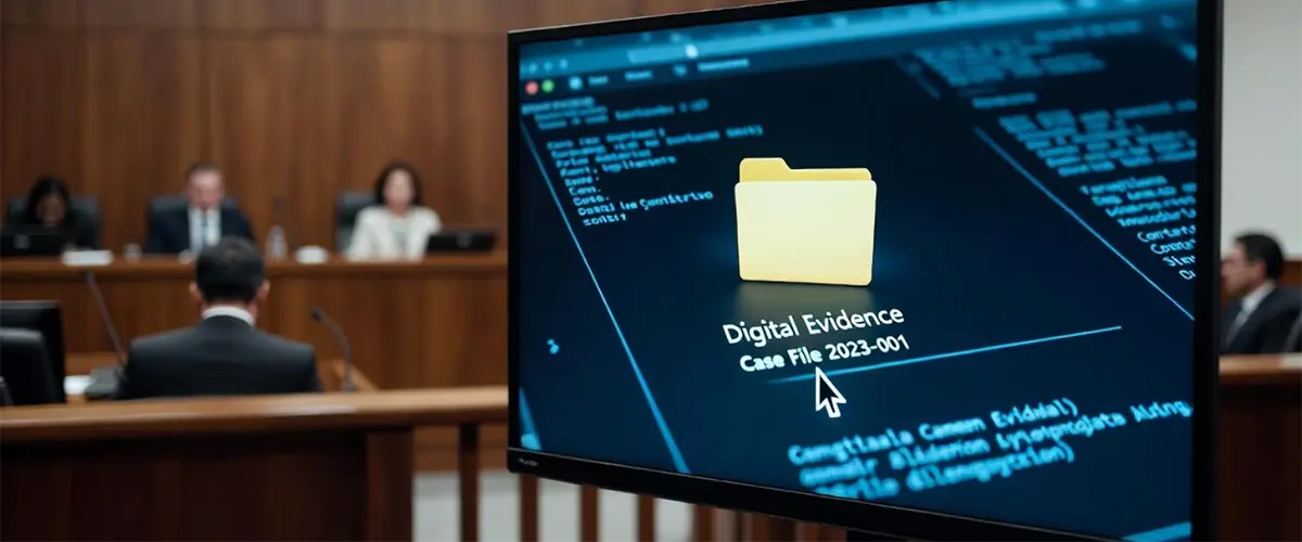 Digital forensics expert analyzing electronic evidence