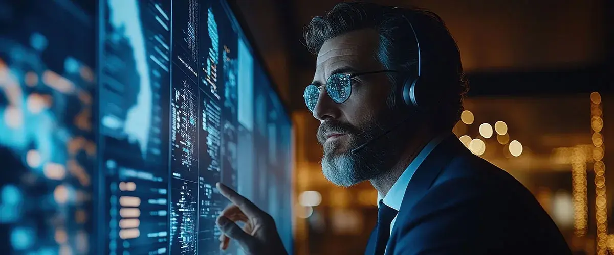 Digital forensic expert analyzing electronic evidence