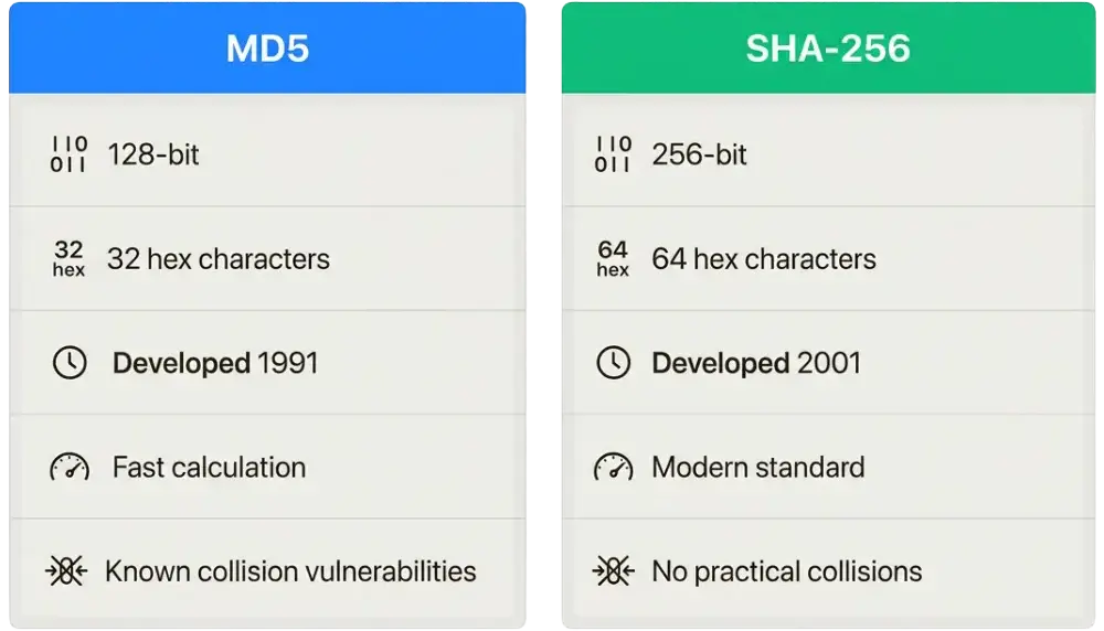 Multiple Hash Algorithms