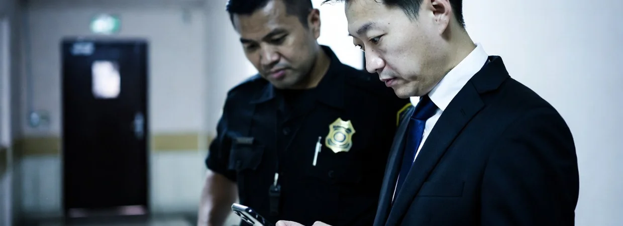 Digital forensic expert analyzing electronic evidence