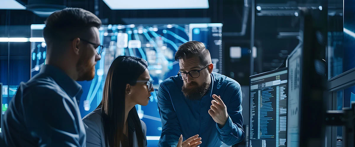 Digital forensic expert analyzing laptop data